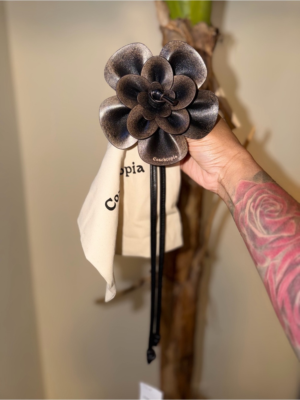 Coachtopia Upcrafted Leather Rose Bag Charm